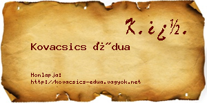 Kovacsics Édua névjegykártya